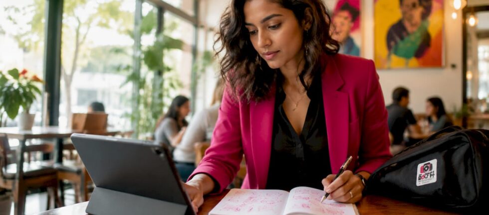 Event planner reviewing guest engagement strategies