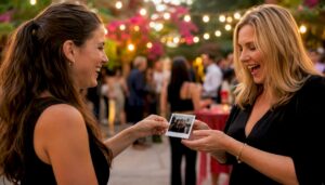 Hands exchanging instant photo keepsake