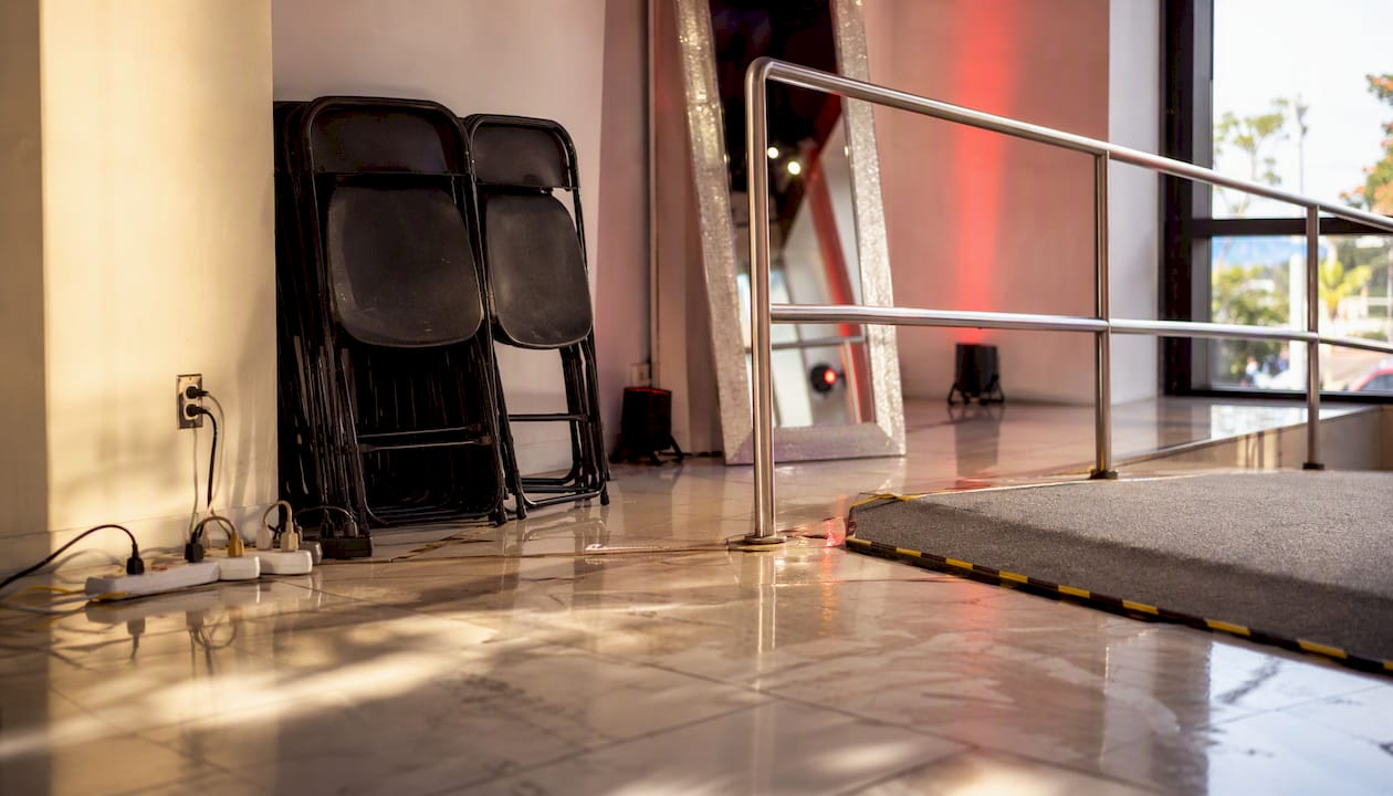 Event venue accessible setup and power outlets